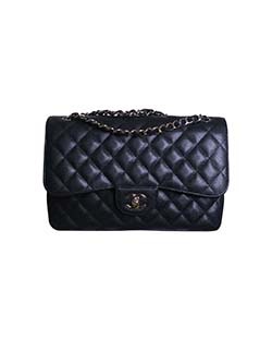 Jumbo Classic Flap Bag, Caviar Leather, Black, 19729086, Box/AC/DB